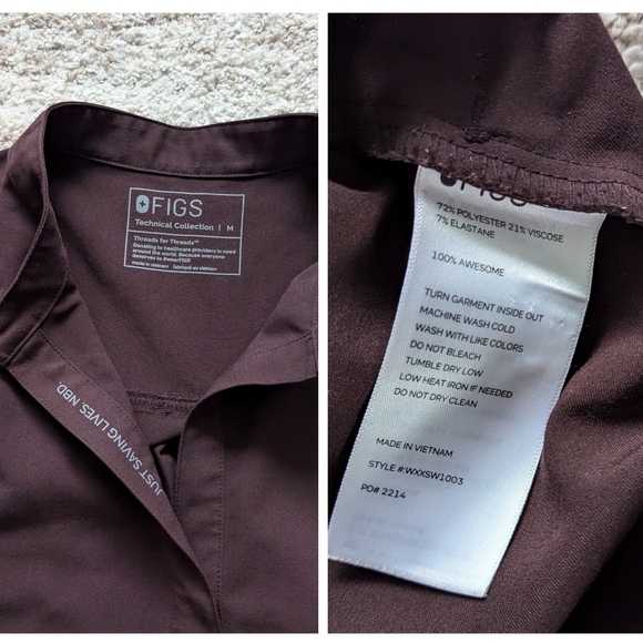 Figs set Zamora high waisted pants Rafaela top espresso medium - Picture 5 of 13